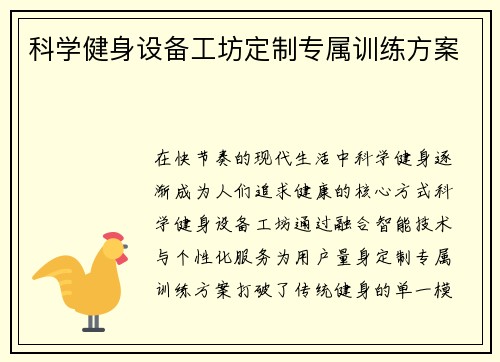 科学健身设备工坊定制专属训练方案